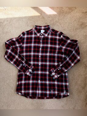 Uniform Experiment red plaid shirt